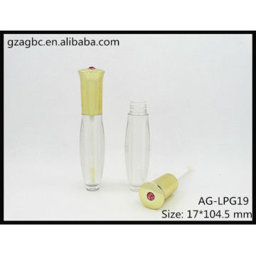 Forme spéciale transparente & vide Lip Gloss Tube AG-LPG19, AGPM emballage cosmétique, couleurs/Logo personnalisé